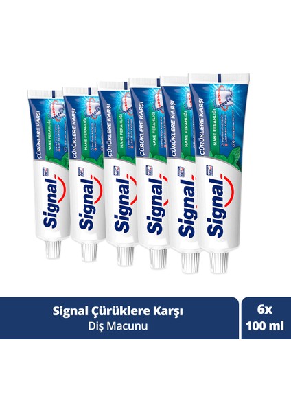 Diş Macunu Çürüklere Karşı Nane Ferahlığı 100 ml X6
