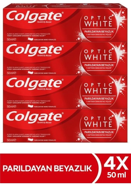 Optic White Parıldayan Beyazlık Diş Macunu 4 x 50 ml