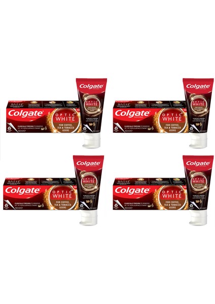 Optic White Kahve, Çay ve Tütün Kullanıcıları Için Diş Macunu 125ML 4 Adet