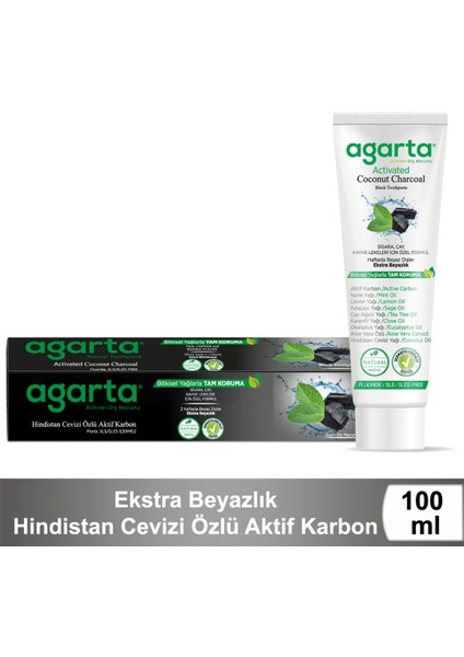 Doğal Hindistan Cevizi Özlü Aktif Karbonlu Florürsüz Diş Macunu 100 ML/130 gr