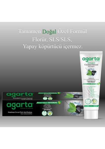 Doğal Hindistan Cevizi Özlü Aktif Karbonlu Florürsüz Diş Macunu 100 ML/130 gr