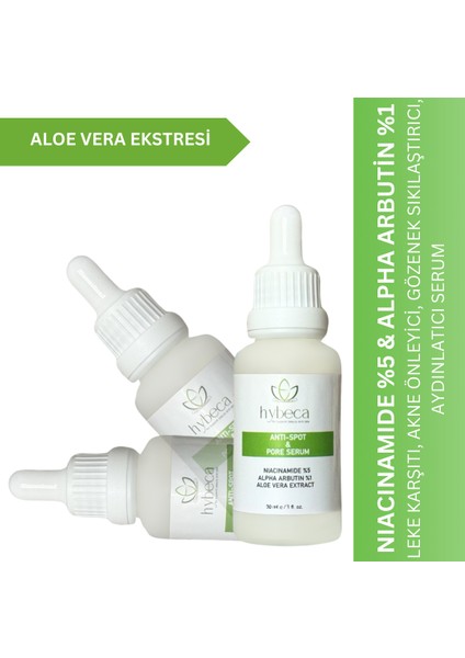 Niacinamide & Alpha Arbutin Serumu Aloe Vera Ekstreli Aydınlatıcı Temizleyici 30 Ml