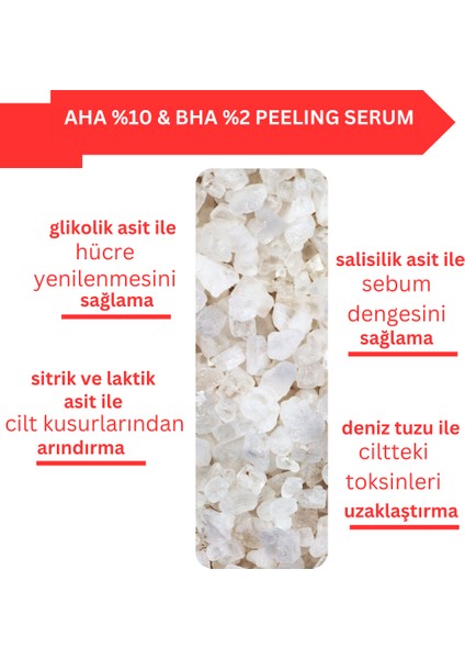 Arındırıcı, Canlandırıcı, Sıkılaştırıcı Peeling Serum (Aha10 & Bha2) Cilt Kusurları Karşıtı 30 Ml fiyatları