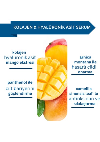 Hyalüronik Asit 2 & Kolajen 1 Anti-Aging Mango Ekstreli Cilt Bakım Serumu 30 Ml