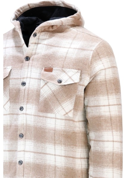 Erkek Regular Fit Kapitoneli Kapüşonlu Çıtçıtlı Oduncu Kahve Gömlek fiyatları