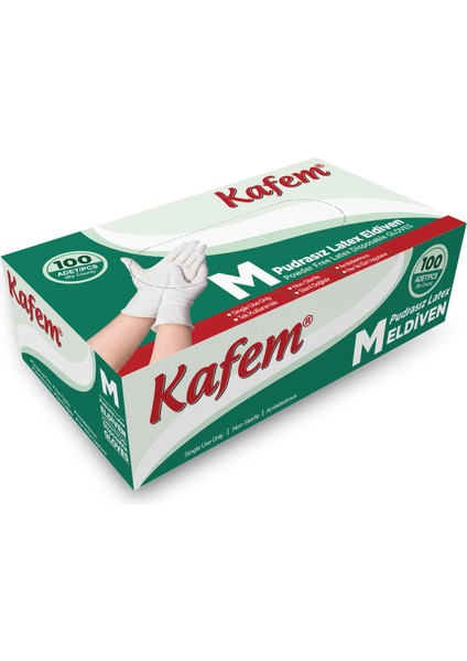 Beyaz Lateks Eldiven Pudrasız (M) 100 Lü x 5 Paket