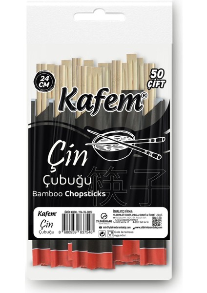 Bambu Çin Çubuğu (Chopsticks) 24 cm - 50 Çift x 10 Paket - Kafem