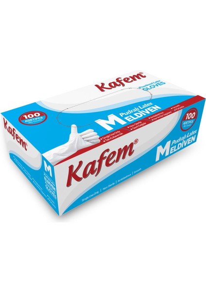 Beyaz Lateks Eldiven Pudralı (M) 100 Lü x 20 Paket (Koli) fiyatları