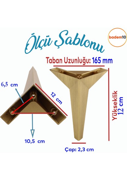 Moderno Mobilya Kanepe Sehpa Tv Ünitesi Baza Koltuk Ayağı Renk Sarı Altın Eskitme 12 Cm Ayakları fiyatları