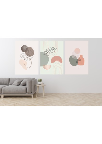 Modern 3 Lü Kanvas Tablo 50X70