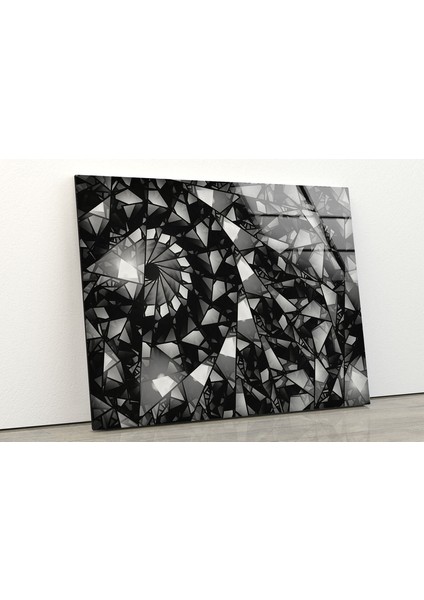 Gümüş Fraktal Soyut Temperli Cam Duvar Tablosu fiyatları