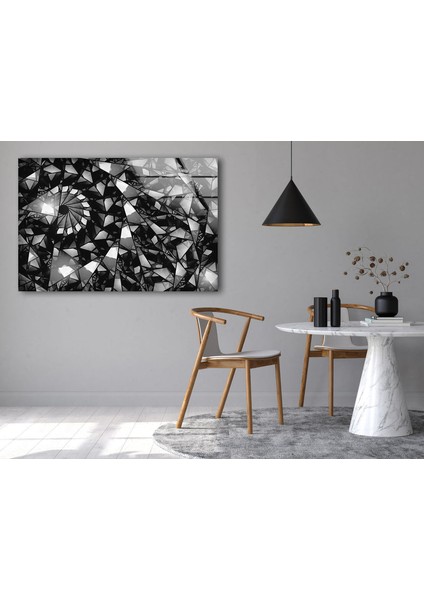 Gümüş Fraktal Soyut Temperli Cam Duvar Tablosu fırsatları