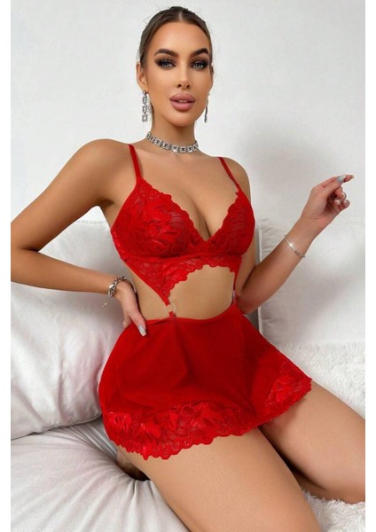 Bella Notte Kırmızı  Valentine's Tasarım Gecelik 18511