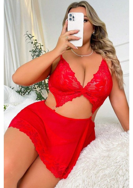 Bella Notte Kırmızı  Valentine's Tasarım Gecelik 18511