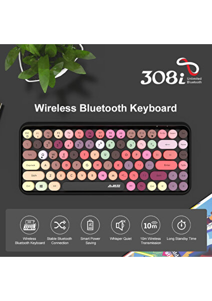 Cover zone 84 Tuşlu Kablosuz Bluetooth Klavye Android Windows Mac ile Uyumlu Klavye 308i