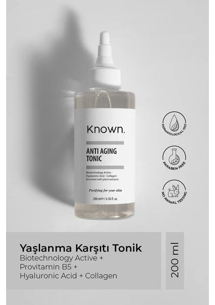 Yaşlanma Karşıtı Tonik 200 ml (BİOTECHNOLOGY ACTİVE &HYALURONİC ACİD & COLLAGEN)