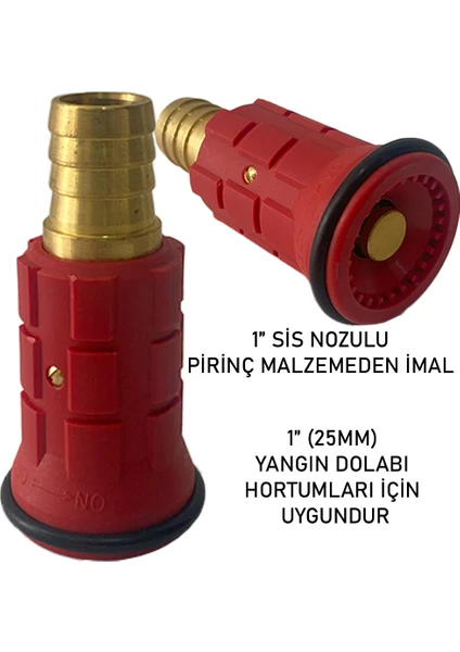 1" Sis Nozul- Yangın Dolap Lansı Pirinç Malzeme-1.kalite