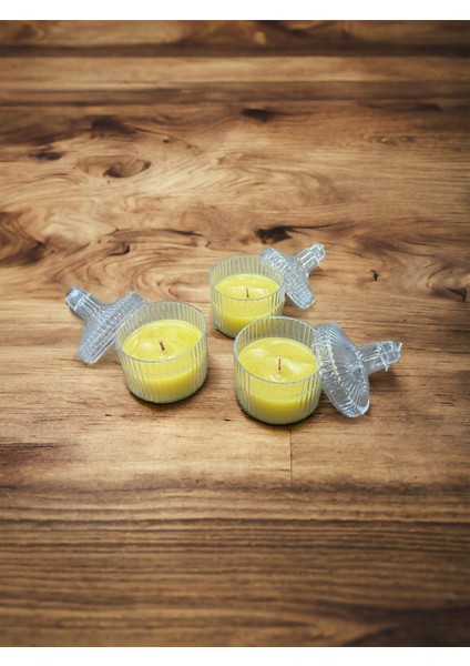 Dekoratif Mum Kapaklı Mika Kutulu Renkli Kokulu Mum Handmade fiyatları