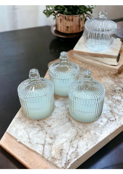 Dekoratif Mum Kapaklı Mika Kutulu Renkli Kokulu Mum Handmade