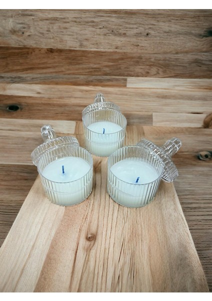 Dekoratif Mum Kapaklı Mika Kutulu Renkli Kokulu Mum Handmade fiyatları
