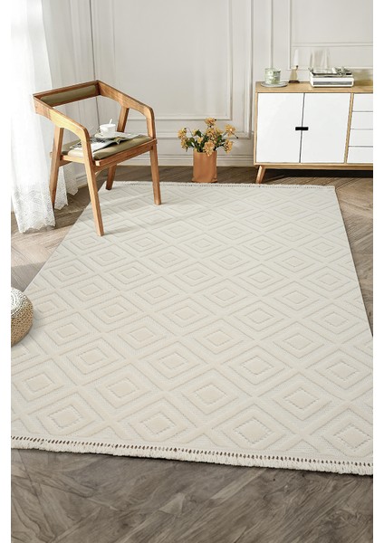 Liya Iskandinav Halı Bukle Krem Salon Halısı