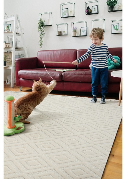 Liya Iskandinav Halı Bukle Krem Salon Halısı fiyatları