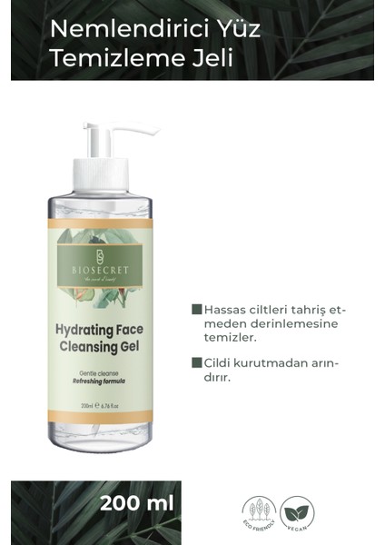 Hydrating Face Cleansing Gel 200ml Yüz Temizleme Jeli