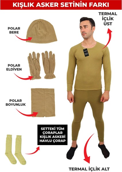 9'lu Havacı Kışlık Temel Asker Paketi - Bedelli Kışlık Bedelli Askerlik Seti