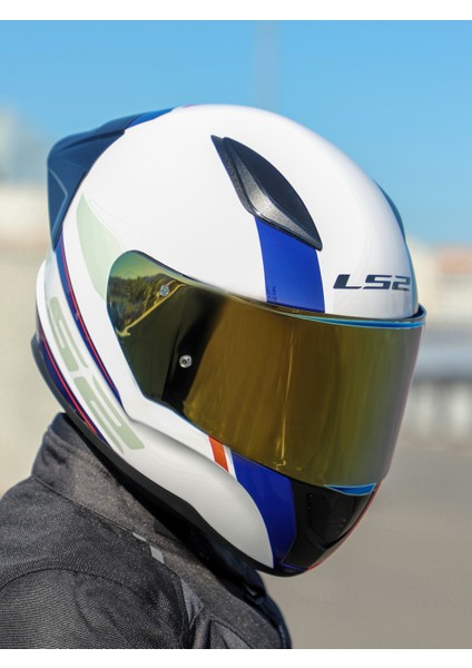 Rapıd 2 Race Drıveway Beyaz-Mavi Kask