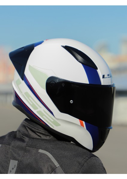 Rapıd 2 Race Drıveway Beyaz-Mavi Kask