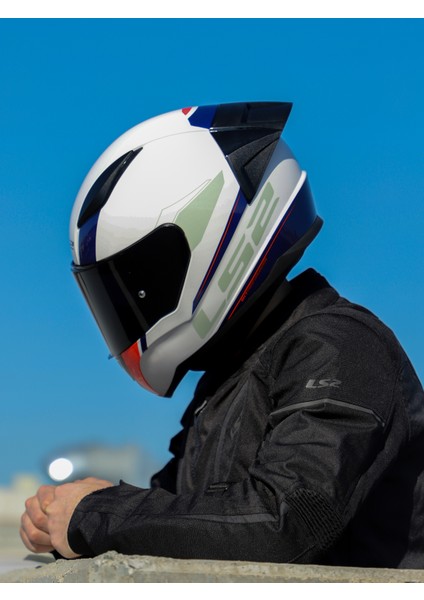 Rapıd 2 Race Drıveway Beyaz-Mavi Kask