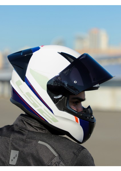 Rapıd 2 Race Drıveway Beyaz-Mavi Kask