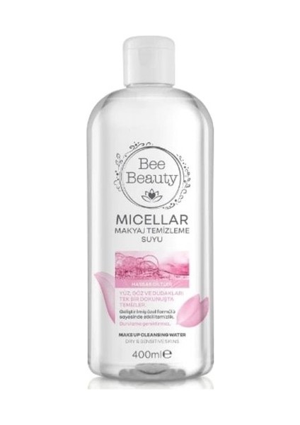 Micellar Makyaj Temizleme Suyu Hassas Ciltler İçin 400 ml + Benri Organik Makyaj Temizleme Pamuğu 80+20 Adet Hediyeli