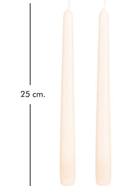 Şamdan Mumu 2'li Paket Krem 25 Cm.