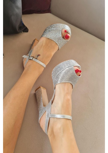 036 4183 Topukla Kadın Platformlu Taşlı Abiye Ayakkabı fiyatları