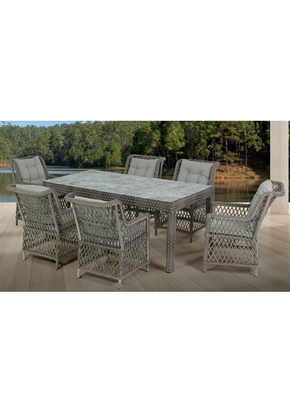 Roza Ritim 100x200 Masalı Rattan Bahçe Mobilya Takımı | 707