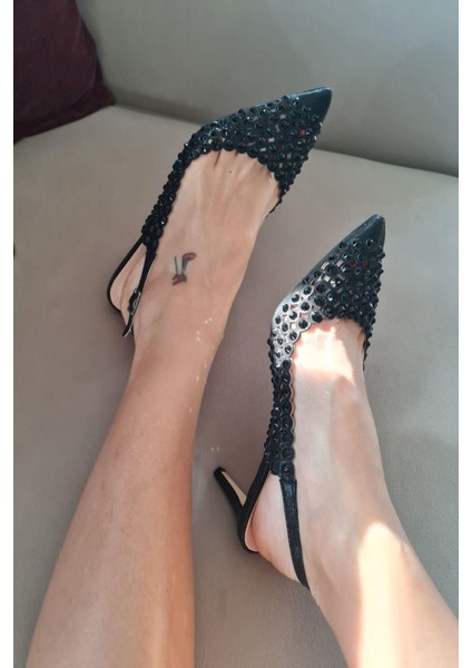 036 4467 Topukla Kadın Taşlı 6 cm Ince Topuklu Abiye Ayakkabı fiyatları