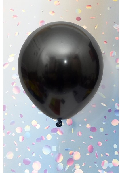 Metalik Siyah Balon 12" 30 cm Metalik Balon 10LU Paket