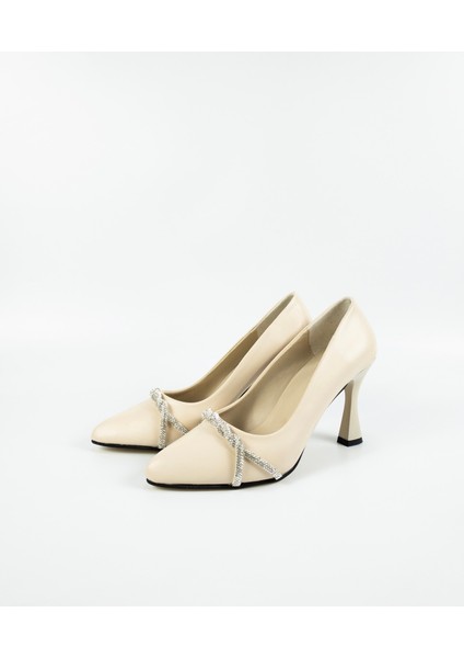 Kadın Bej Taş Detaylı Topuklu Ayakkabı fiyatları