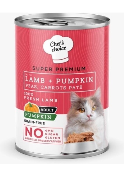 Lamb Pumpkin Kuzulu Balkabaklı Pate Kedi Konservesi 12X400 gr