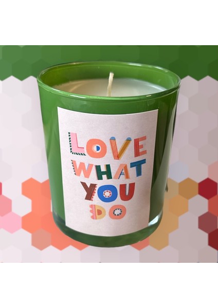 Yeşil Love Kokulu Bardak Mum