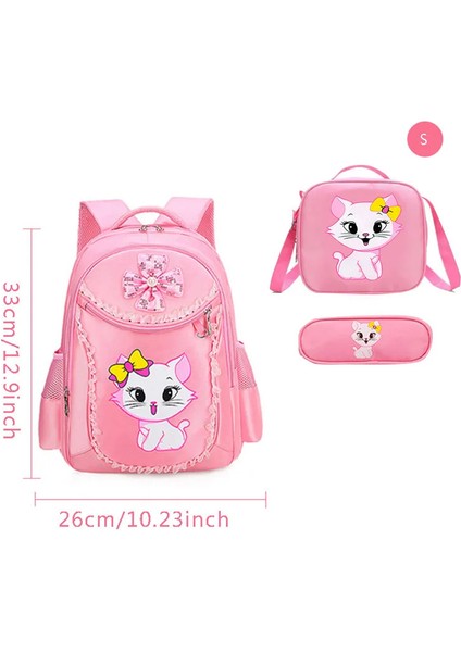 Cicibears 3'lü Küçük Kedi Çocuk Sırt Çantası - Pembe (Yurt Dışından)