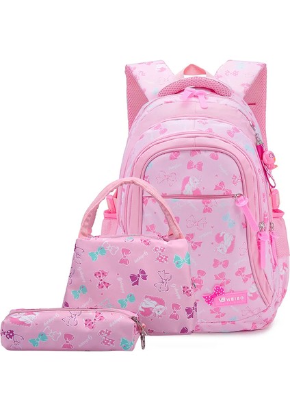 Cicibears 3'lü Takım Genç Kız Okul Çantası - Pembe (Yurt Dışından)