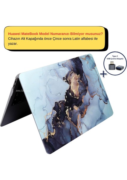 Huawei Kılıf MateBook D15 ile Uyumlu 2019/2022 Marble14NL