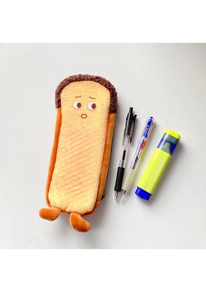 Cicibears Karikatür Peluş Kalem Kutusu - Sarı / Açık Kahve (Yurt Dışından)