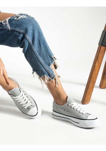 Gri Keten [yüksek Taban (4 Cm)] Günlük Kısa Sneaker fiyatları