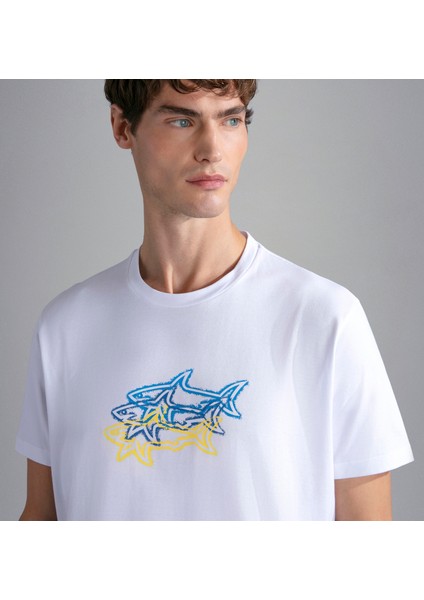 Erkek Pamuklu Regular Fit Yuvarlak Yaka Beyaz T-Shirt 24411041-010 modelleri