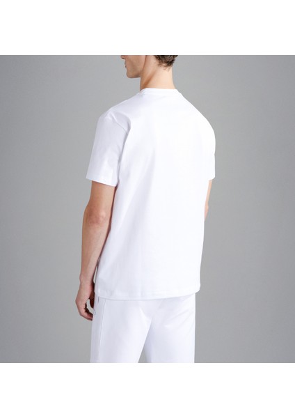Erkek Marka Logolu Pamuklu Normal Kalıp Günlük Beyaz T-Shirt 24411052-010 fiyatları