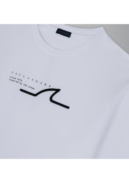 Erkek Marka Logolu Pamuklu Normal Kalıp Günlük Beyaz T-Shirt 24411053-010 fırsatları