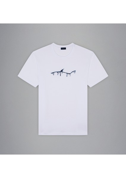 Erkek Marka Logolu Pamuklu Normal Kalıp Günlük Beyaz T-Shirt 24411052-010 indirimleri